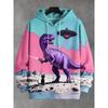 2026 Komik Dinozor Kedi Asker 3d Baskı Kapüşonlu Sweatshirt Erkek Kadın Moda Oversize Kapüşonlu Sweatshirt Hayvan Montu Eşofman Erkek Giyim