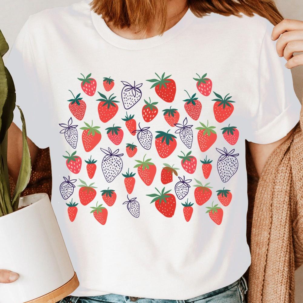 

Strawberry Cottagecore Fruit Gifts For Her Womens T-Shirts Tee Top NED 3XL