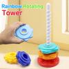 Rainbow Colored Rotating Tower Toy - Multi Part Detachable Stacked Educational Toy - Halloween, Early Education Christmas Gift