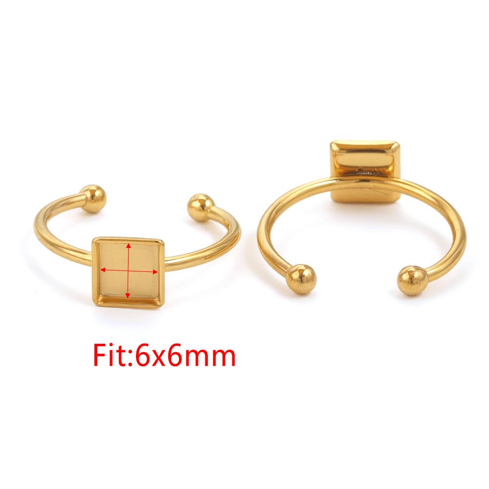 10 Stück Verstellbare Edelstahl Offene Ringfassungen Leere Basis Fassung Cabochon Ringe Für Schmuckherstellung DIY Fingerring Leere