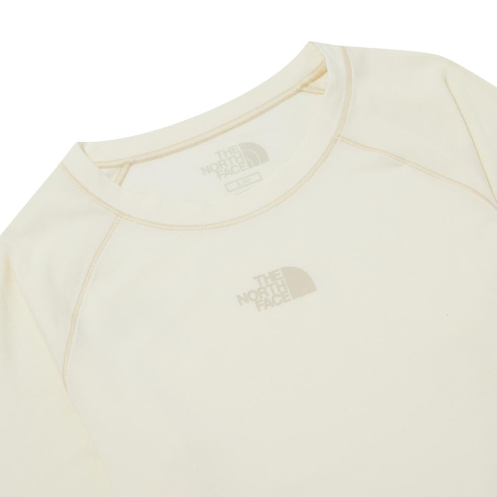 The North Face Logo Fitted Long Sleeve Breathable T-Shirt Women tops Cream NT7TQ33J