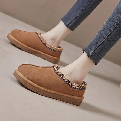 Winter Slippers Tasman Fur Slippers New Thick-soled Boots Suede Winter Boots Outdoor Plus Velvet Warm Snow Shoes  Womens Shoes