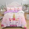 Cute Unicorn Duvet Cover Set Girly Pink Castle Bedding Set Single Twin Size For Princess Girl Dedicated Bedroom Decor Bedclothes