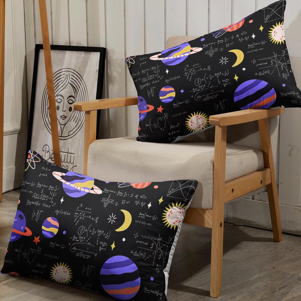 Math Galaxy Cartoon Planet Pattern Sheet Three-Piece Digital Printing Bedding Boys Girls