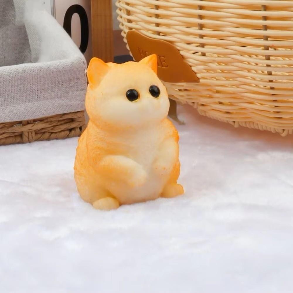 Cartoon Soft Material Cat Shaped Squeeze Colorful Mini Size Animal Squeeze Cat Bell Bow Slow Rebound Squeeze