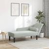 VidaXL Chaise Longue with Light Grey Velvet Cushions, Upholstered Sofa, Sofa for Bedroom, 2-seater Sofa, 4007588