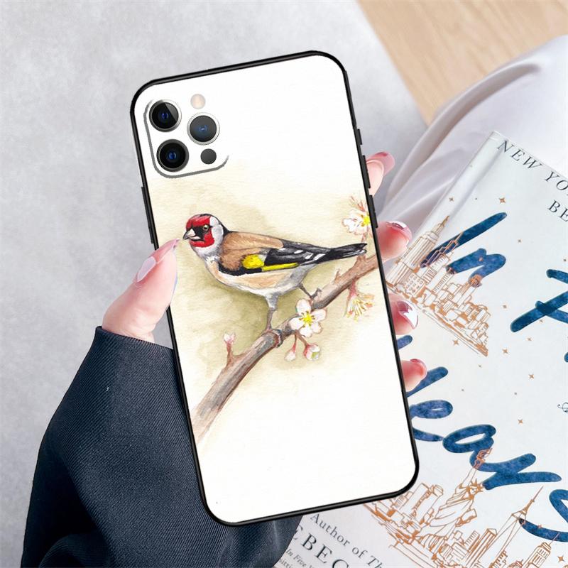 European Goldfinch Phone Case For iPhone 14 15 16 Pro Max 12 13 Mini 11 Pro Max XR 15 16 Plus 16e Cover Coque