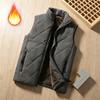 Gilet Uomo Stile Coreano Foderato in Pile Spesso Autunno Inverno Trapuntato a Rombo con Zip Senza Maniche Gilet Casual Caldo Gilet da Vita