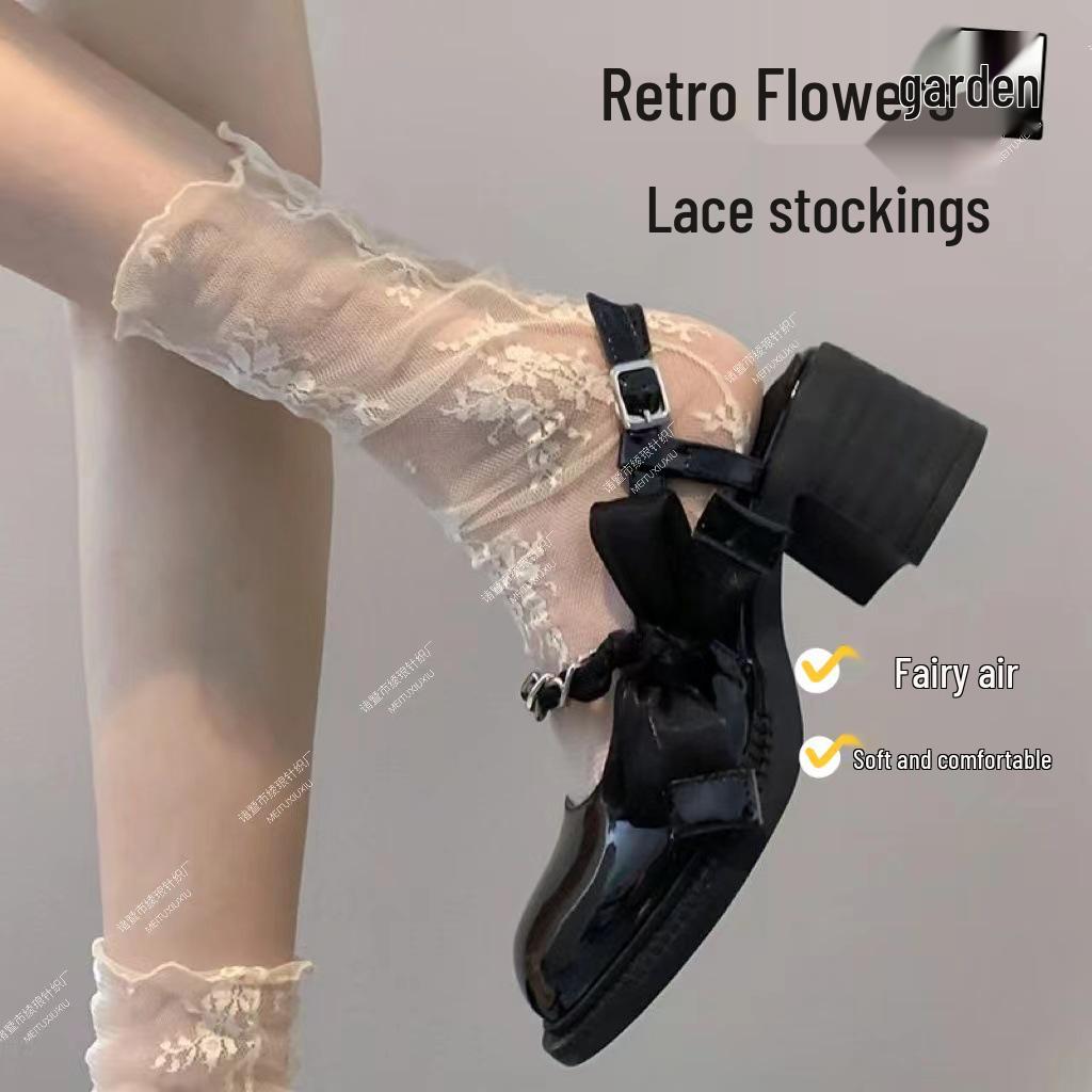 Breathable Lace Mesh Stockings: Retro Japanese Lolita JK Style Socks for Women