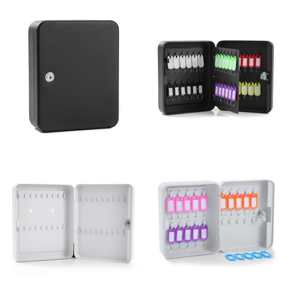 Metal Construction Key Box Code Lock Wall Mount Key Cabinet Security Lock Holds 20 Keys Key Storage Box Home Storage