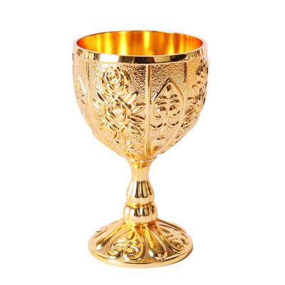 Metal Wine Glasses Retro Dinnerware Goblet Vintage European Style Spirit Vodka Champagne Glasses for Bar Home Decor