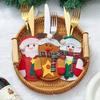 1pc-Christmas Knife and Fork Cover Christmas Sticker Hat Knife and Fork Bag Diy Crafts Party Decor Home Decor Accessories