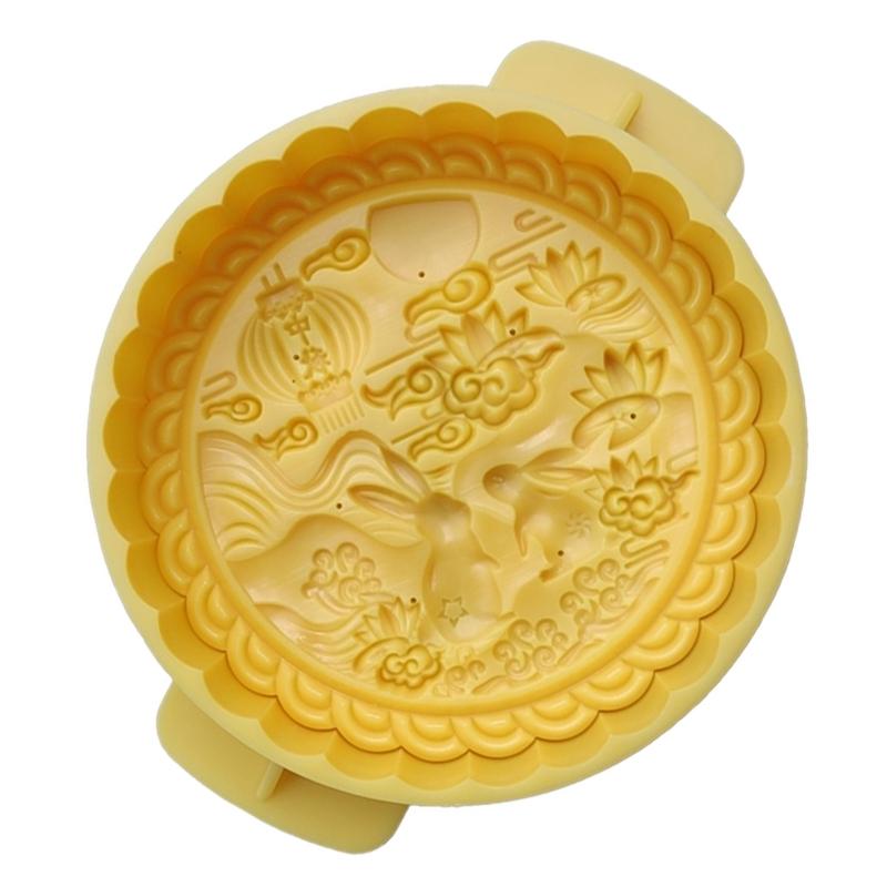 Round Moon Rabbit Mooncake Mold 300g 600g Mid Autumn Festival DIY Hand Pressure Fondant Moon Cake Mould Decoration Tool