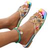 European and American Large-sized Color-matched 2025 Summer New Square-toed Fashionable Rhinestone Flip-flops Women's Shoes
