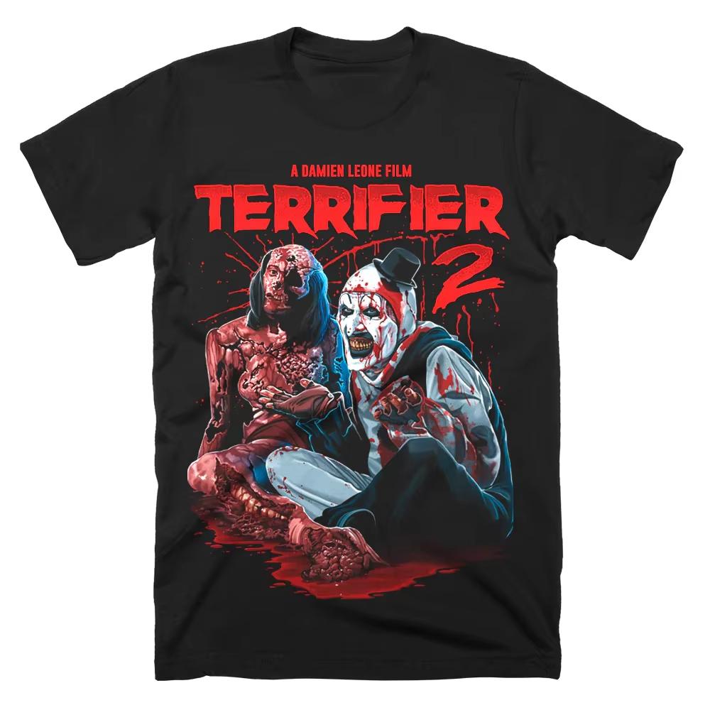 Terrifier Art the Clown T-shirt Vintage Gewassen Katoen Tee Unisex Korte Mouw Ronde Hals Slasher Horror Cultfilm Streetwear Top Cadeau 2026 Hete Verkoop