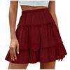 Women’s High Waist Tiered Mini Skirt with Elastic Waistband and Eyelet Embroidery Flared A-Line Design for Casual Wear