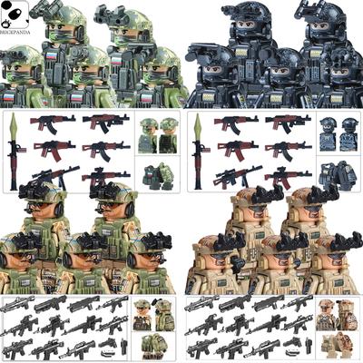 Moderne Militär SWAT Bausteine Russische Soldaten Figuren US Camouflage Rüstungen Ausrüstung Ziegel Spielzeug Kompatibel Jungen