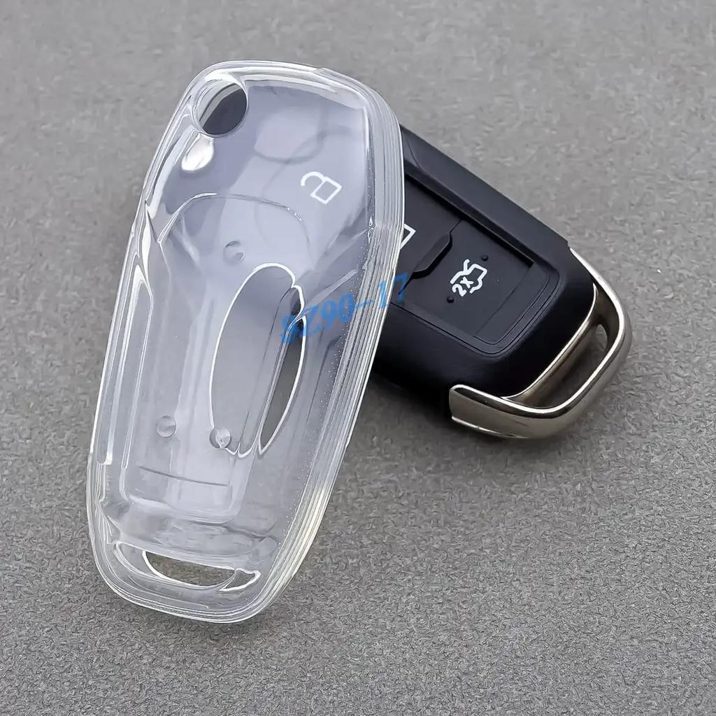 Transparent Key Fob Case Cover Keychain For Ford F150 F250 F350 F450 Xlt Ranger Xl Maverick Ecosport Everest