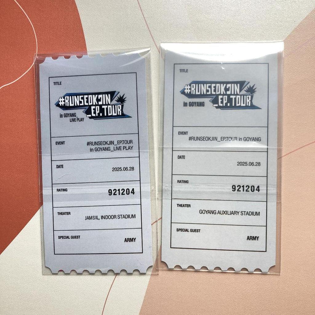[USED] BTS 6/28 RUNSEOKJIN_EP.TOURE JIN Trading Cards (2 Pieces)