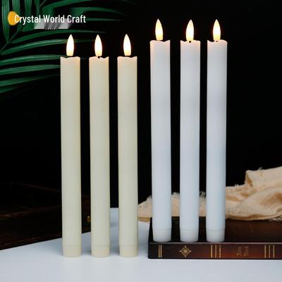 Remote-Control LED Long Pole Candle Light - Smokeless, Wavy Design for Weddings, Birthdays, and Christmas Decor