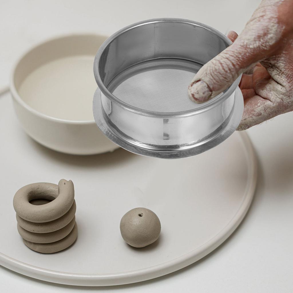 16,5 cm Rond Acier Inoxydable Tamis à Glaçure Maille Fine Filtre Céramique Fournitures d'Art Céramique Argile Tamis Économie