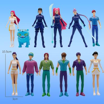Cartoon Kpop Dämonenjäger Rumi Mira Zoey Actionfigur Modell Spielzeug Tiger Design Schreibtischdekoration Modell Statuen Ornament