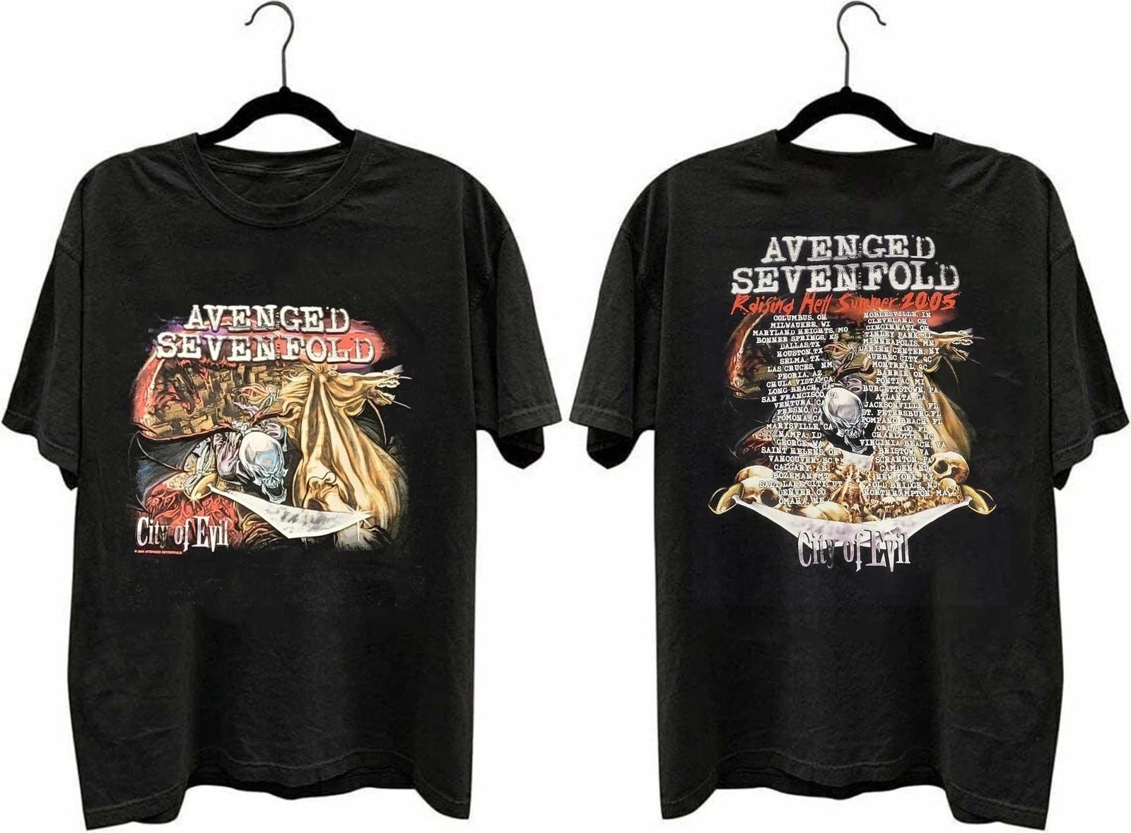 Vintage 2005 Avenged 1Sevenfold City Of Evil US Tour Shirt S-5XL Reprint XXXL