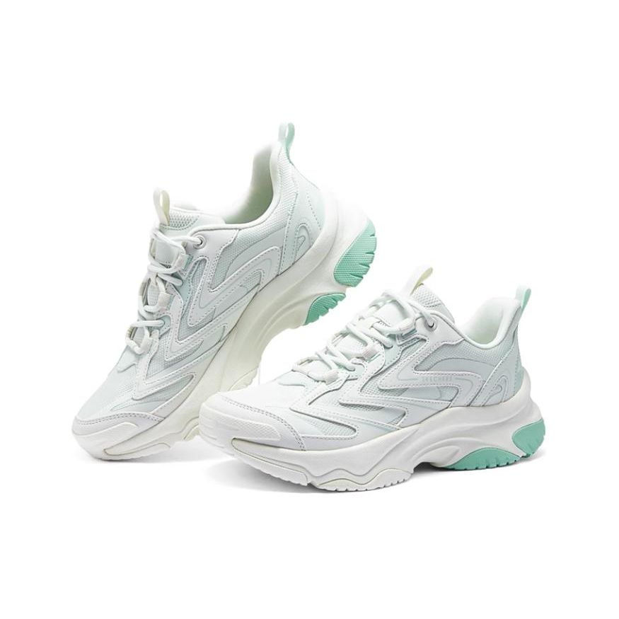 Skechers Scarpe Casual Moonhiker Donna Sneakers Bianco Verde 177592-WBL