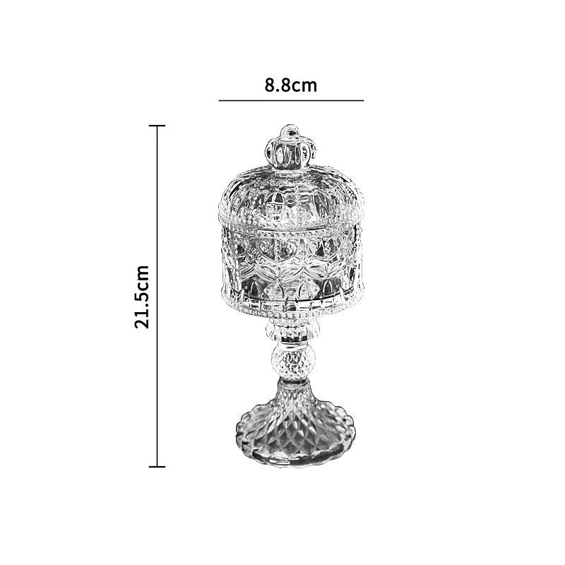 Light Luxury Relief Glass Jar Delicious Afternoon Tea Snacks Cups Household Cute Candy Jar Creative Desktop Storage Ornament