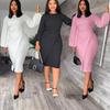 2025 Trendy European & American Women's Lantern Sleeve Autumn/Winter Dress