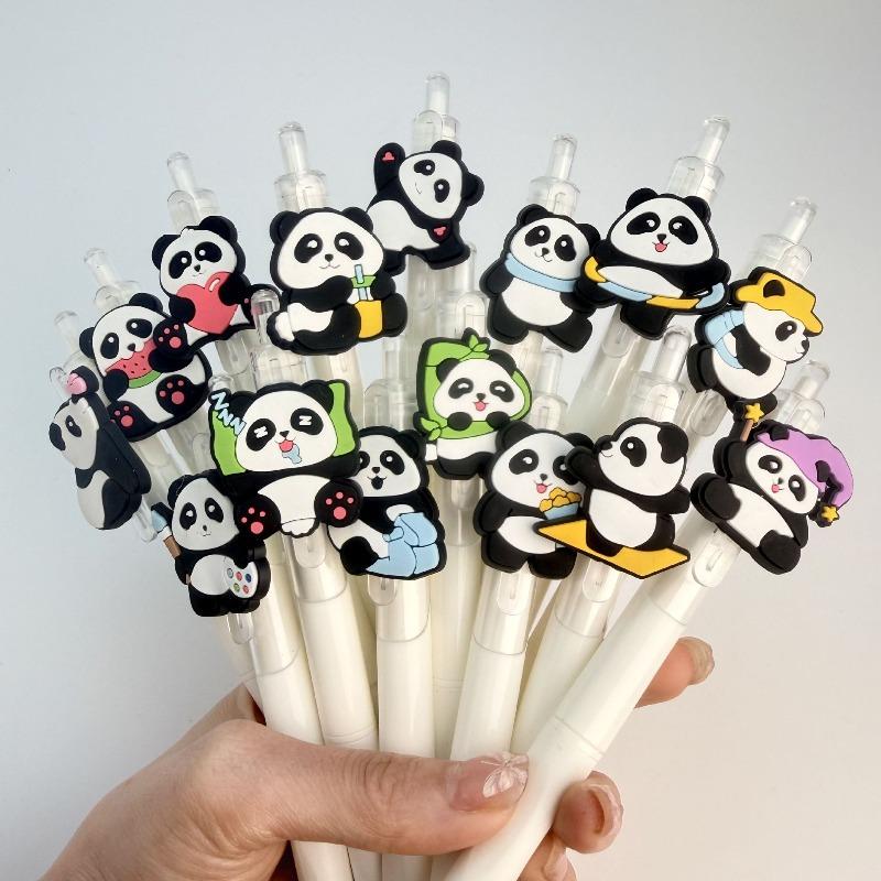 16Pcs Super Cute National Treasure Panda Bamboo Neutral Pen Campus Design School Season Black 0.7mm Student Creative Stationery Back To School