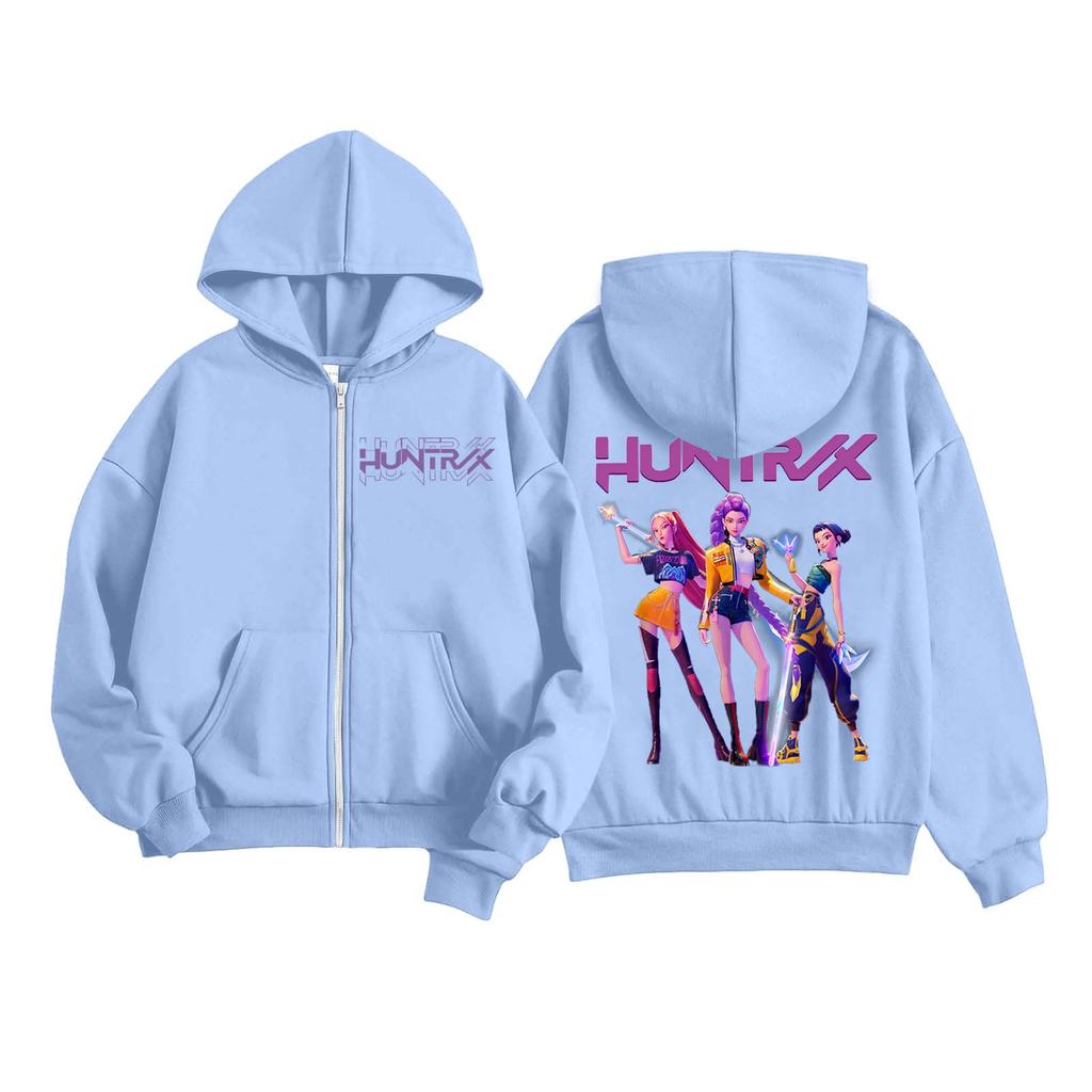 Kids Fashion Women's Lightweight Long Sleeve Zipper Hoodie Printed Hoodie With Pockets