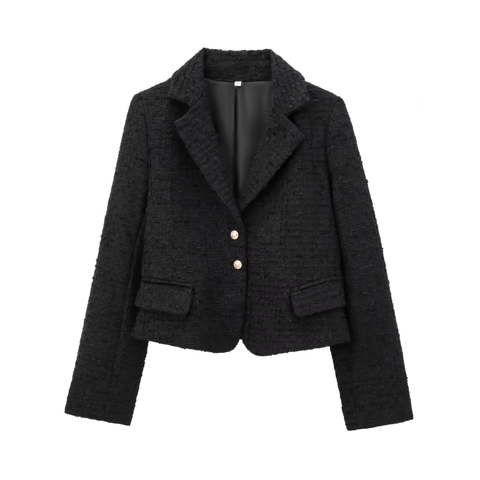 

2024 Autumn/Winter Textured Women s Long Sleeve Coat with Row Button Large