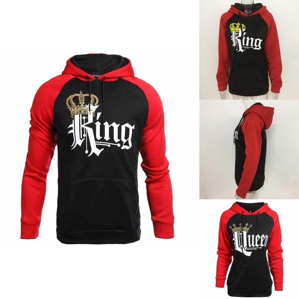 Luxurious King And Queen Crown Couples Matching Hoodies For Men And Women