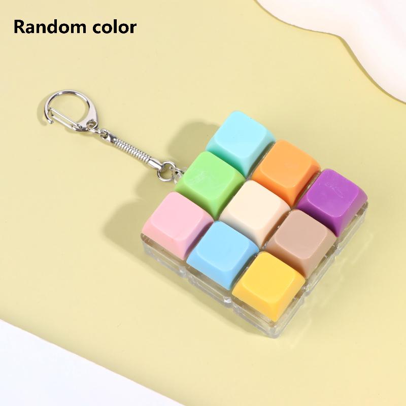 9 Keys Finger Keyboard Caps Relief Stress Toy Button Keycap Keychain Mechanical Keyboard Button Stress Relief Toys