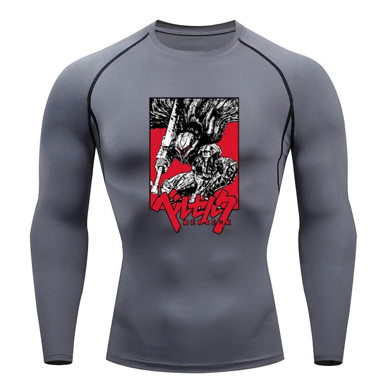 Sportswear for Men Gym Anime Berserker Men's Compression T-shirt Sports Tights Fitness Long Sleeve Running Training Sportswear