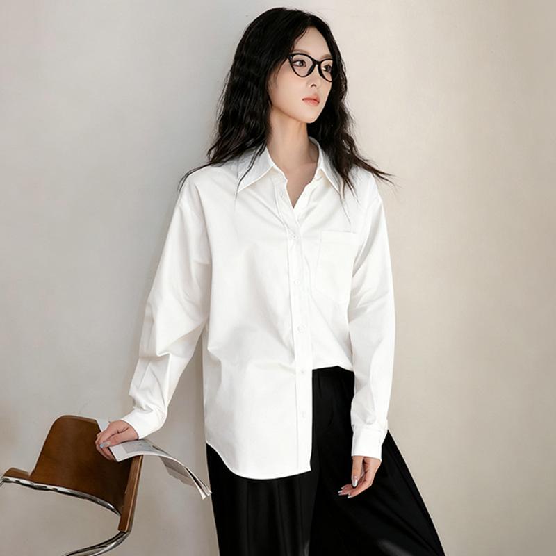 

Women s pure cotton shirt 2026 new spring and autumn style in taro purple, gentle and sophisticated outfit top XL білий