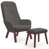 Relax Chair with Footstool Dark Gray Velvet
