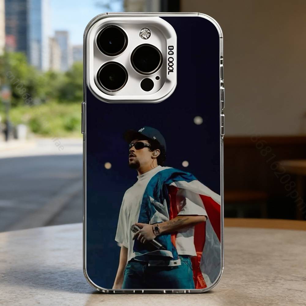 

Popular rock S-Singer B-Bad B-Bunny White Shockproof Phone Case For iPhone 17,16,15,14,13,12,11,Pro,XS,Max,Plus,Mini,SE iPhone15PROMAX