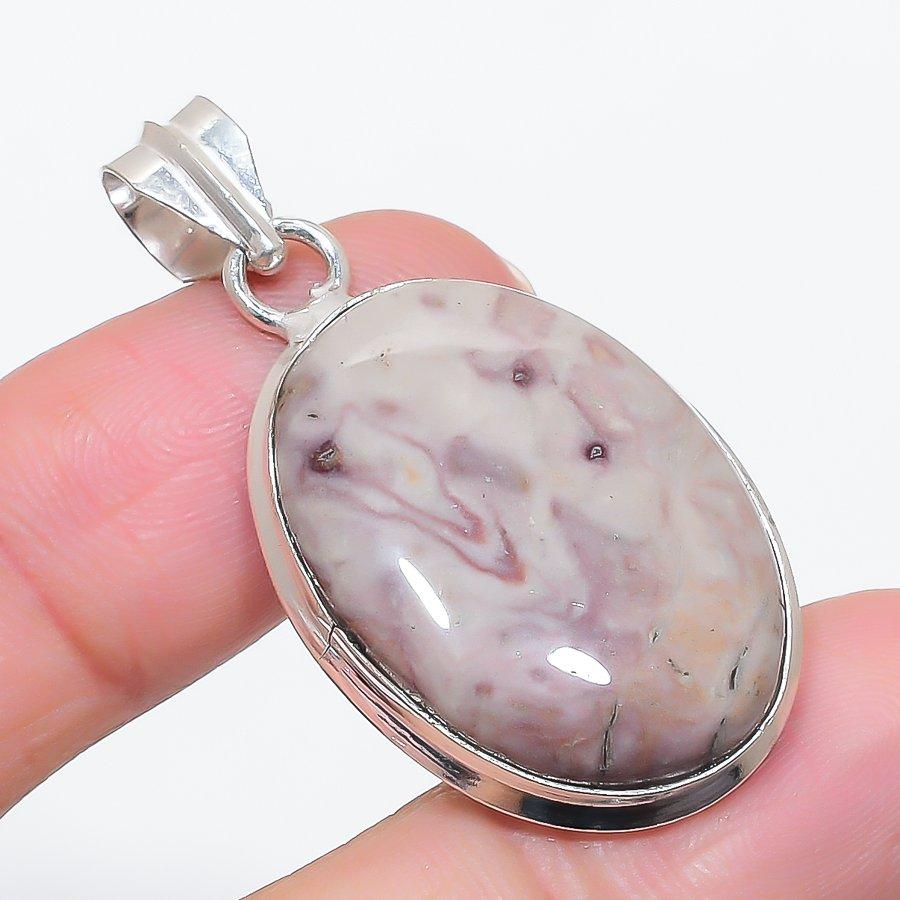 Natural Dolomite Gemstone 925 Sterling Silver Jewelry Pendant 1.77" S3L66