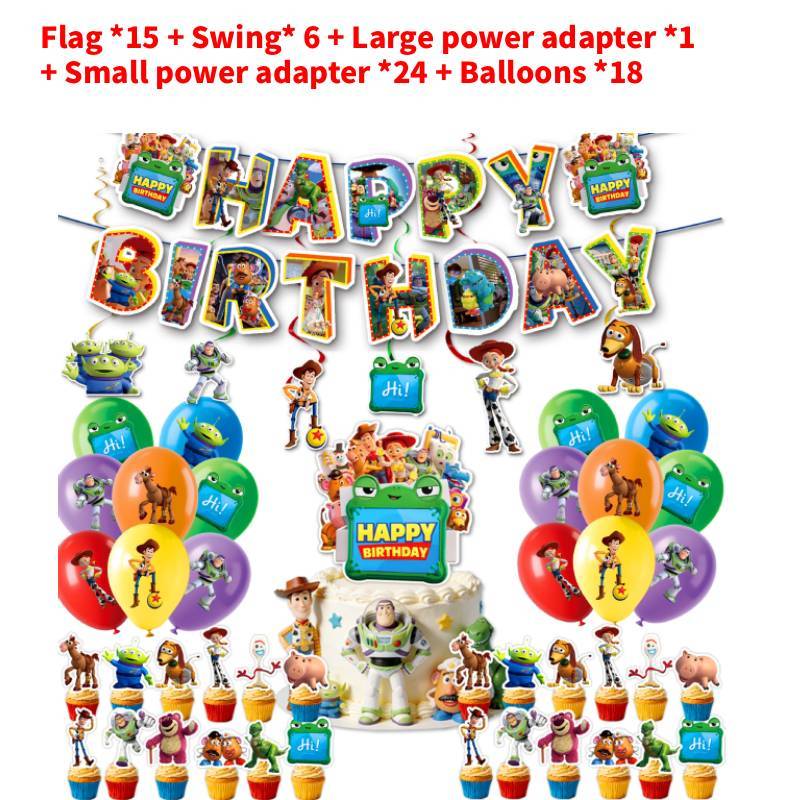 Conjunto de Artigos de Festa Toy Story Com Pratos de Papel e Faixa Para Celebração de Aniversário de Crianças