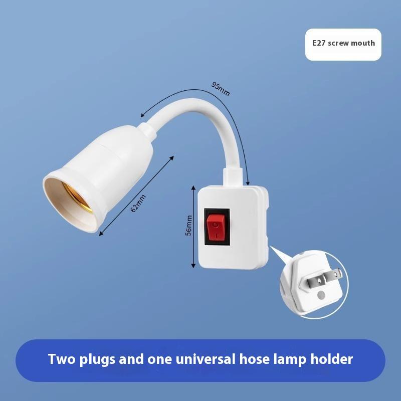 1Pc Us Plug To E27 Lamp Base Conversion Led Light Wall Flexible Lamp Holder Converter With Switch Led Head Bulb Socket