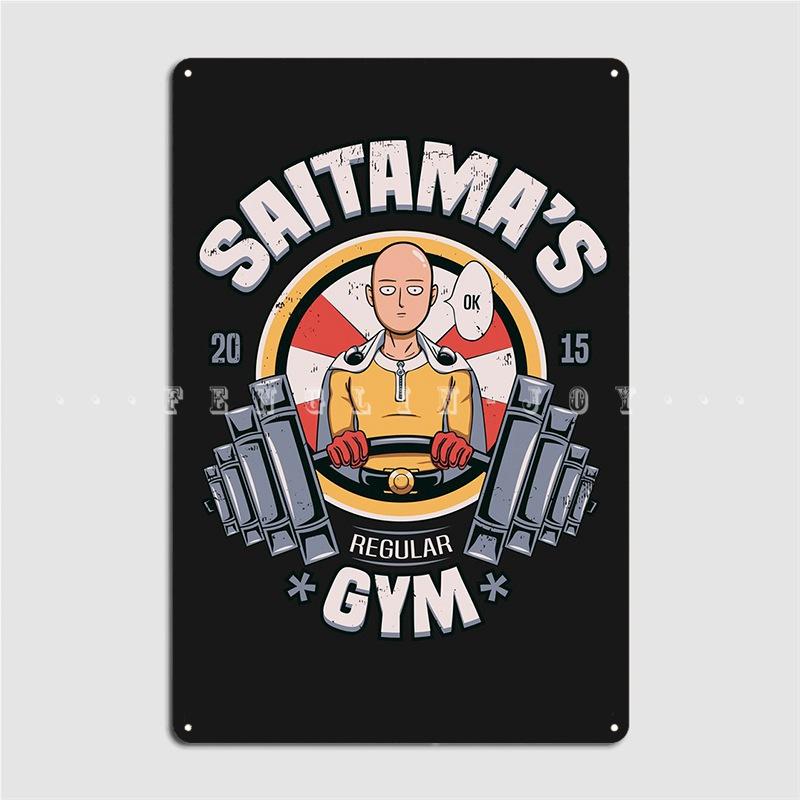 

One Punch Man Saitama Gym Poster Metal Plaque Club Home Cinema Custom Garage Decoration Tin Sign Posters 20x30cm（7.8x11.8inch）