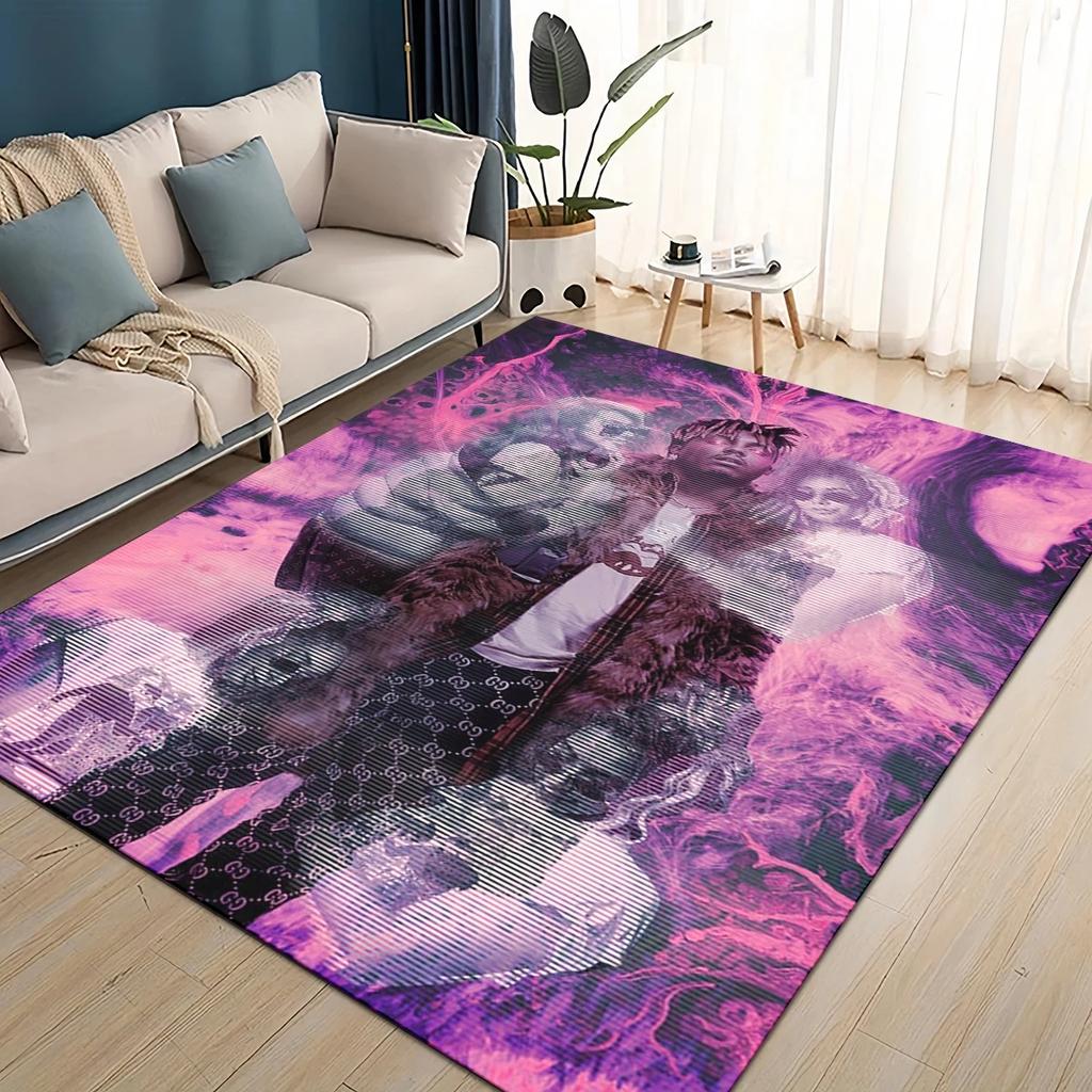 HD Juice WRLD 999 3D Legend Rapper Star Rug Carpet for Living Room Bedroom Home Decor,kids Play Non-slip for Sofa Doormat