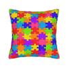 Rainbow Autism Awareness Puzzle Seamless Pattern Pillow Cover  Design Cushion Cover Funny Pillow Case For Office Car Home Decor