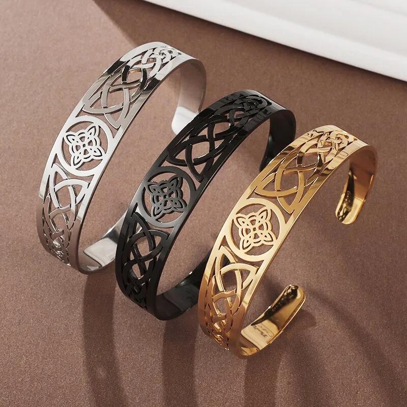 1 STK Rustfritt stål hekseri Hekseknute Mansjettarmbånd Hedenske symboler Magisk knute Amulettarmbånd Keltisk knute Lykke til smykker
