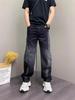 2025 Autumn High Street Loose Straight-Leg Jeans: Versatile Washed Punk Trousers