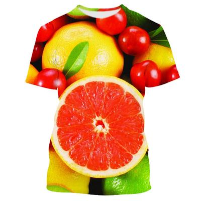 Fresh Fruit Berry Pattern Men's T-shirt Casual Men's Soft Loose Short Sleeved Clothing Fashionable Street Wear Fun Round Neck Tops