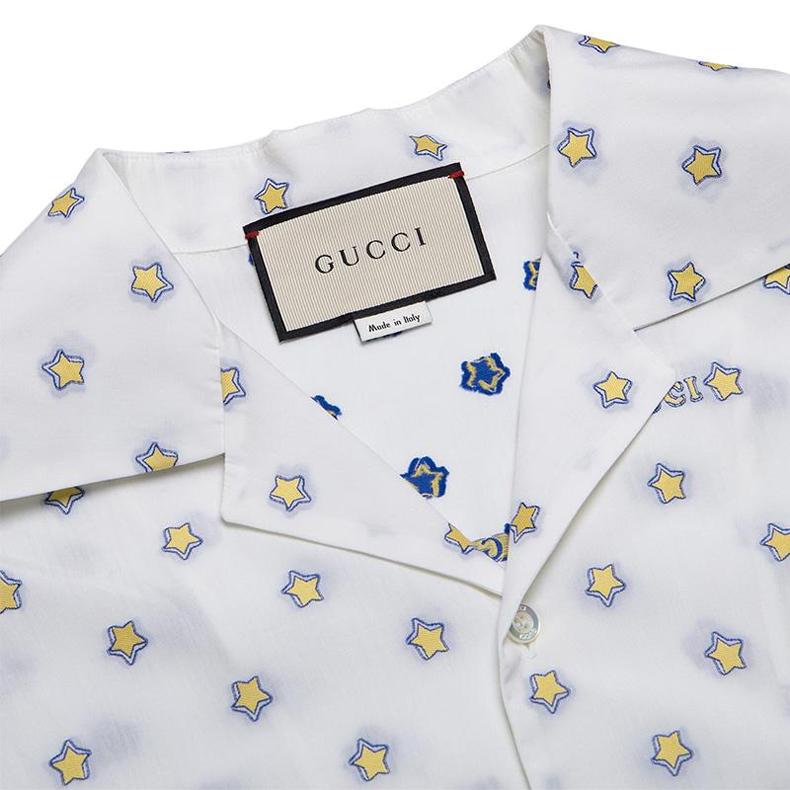 Gucci Shirts Men's White Lapel Moderate Shirt 546192-ZAADT-9011