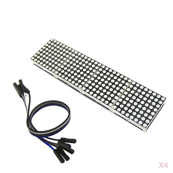 4Pcs 4 In 1 Dot Matrix 8 X Display Module For With Cables